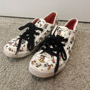 Disney Mickey Mouse All Over Print Sneakers - Black and White and Red